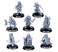 Fox Folk Miniatures Set - 8 personajes de animales de fantasía para juegos de rol de mesa | Modelos jugables a escala de 28 mm | DnD, Wargames | Licencia de miniaturas épicas | Figuras de resina sin