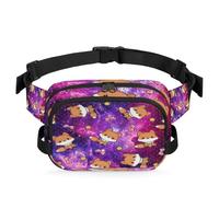 Fox Galaxy - Riñonera multifunción para viajes, deportes, correr, bonita riñonera de zorro, riñonera para mujeres, hombres, niñas y niños, color, XL, Organizador de bolsas