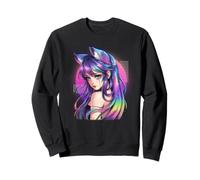 Fox Girl Anime Estética Vaporwave Peludo Gato Orejas Sudadera