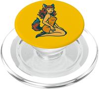 Fox Girl Pinup Retro Style Halloween Cosplay Anime Estética PopSockets PopGrip para MagSafe