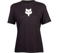 FOX Head Camiseta de mujer, Negro/Blanco, Talla XS