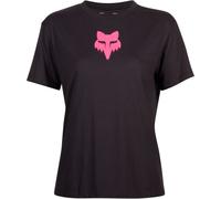 FOX Head Camiseta de mujer, negro-rosa, tamaño XS