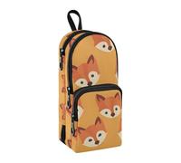 Fox Head - Estuche para lápices de gran capacidad con compartimento para estudiantes, bolsa de escuela, organizador de papelería, estuche para lápices, estuche para la escuela, oficina, trabajo,