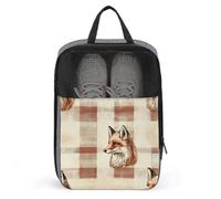 Fox Head on - Bolsa de zapatos a cuadros para viajes, uso diario, bolsa de almacenamiento antipolvo para zapatos de golf