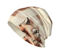 Fox Head On - Gorro de punto unisex con diseño de calavera, color negro