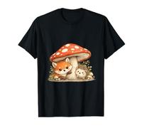 Fox Hedgehog Hushroom Cottagecore Forest Animal Kids Camiseta gráfica económica