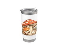 Fox Hedgehog Hushroom Cottagecore Forest Animal Kids Vaso térmico de acero inoxidable de doble pared