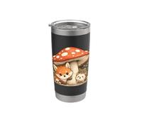 Fox Hedgehog Hushroom Cottagecore Forest Animal Kids Vaso térmico de acero inoxidable de doble pared