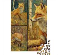 Fox in Autumn Forest -1 Puzzle Imposible,desafío para Adultos Juego Educativo 1000 Piezas Obra De Arte De Juego De para Adultos, Regalos A Partir De 14 Años 70x50cm/1000pcs