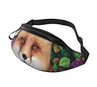 Fox In Hydrangea Flowers Crossbody Bag Runner Small Hip Pouch Riñonera Running Riñonera Bumbag Beltbag Sport Slim Moda para Trotar Senderismo Mujer
