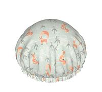Fox In The Winter Pine Forest Reutilizable Elástico Baño Gorro de ducha impermeable para mujeres, Gorros para niñas Spa Uso en el hogar, Hotel y Peluquería