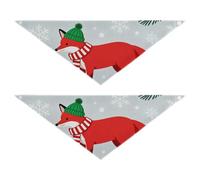 Fox in Winter Woods - Bufanda triangular para mascotas, piel suave y ligera, juego de 2 para uso diario, mascotas que quieren vestirse hasta 30 x 12 2 pulgadas