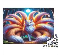 Fox Jigsaw Puzzles for Adults White Kitsune with Nine Tails Educational Games for The Whole Family Women 70x50cm 1000pcs