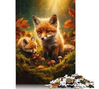 Fox Kits in Autumn Forest Puzzle Imposible,desafío for Adults Entretenimiento Creativo 1000 Piezas Obra De Arte De Juego De para Adultos, Regalos A Partir De 14 Años 1000pcs (40x28cm)
