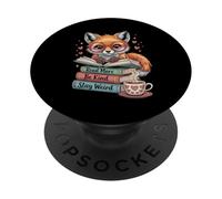 Fox Leer más Libros Stay Weird Cottagecore Reader Estética PopSockets PopGrip Adhesivo