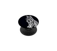 Fox Line Art Boho Tribal Gaélico Blanco Ornamental PopSockets PopGrip Adhesivo