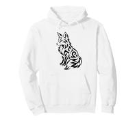 Fox Line Art Boho Tribal Gaélico Ornamental Sudadera con Capucha