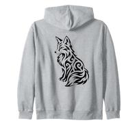 Fox Line Art Boho Tribal Gaélico Ornamental Sudadera con Capucha