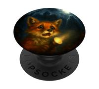 Fox - Linterna de Noche de Terror de Miedo Fantasma de Halloween PopSockets PopGrip Adhesivo