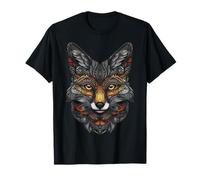Fox Mandala Face Art Animal Lover Retrato Gráfico Fox Camiseta