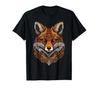 Fox Mandala Face Art Animal Lover Retrato Motivo Fox Camiseta
