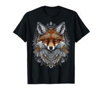 Fox Mandala Face Print Art Animal Lover Retrato Motivo Fox Camiseta