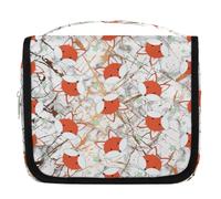 Fox Marble Designs - Neceser de viaje para mujeres, hombres, niños y niñas, bolsa de cosméticos de maquillaje de dibujos animados de zorro, bolsa de aseo colgante, organizador de artículos de tocador,
