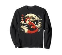 Fox Moon Clouds Kitsune Japanese Ukiyo-e Art Mujeres Hombres Niños Sudadera