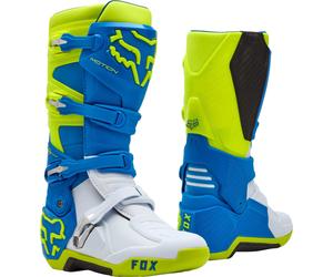 FOX Motion Botas de motocross, Azul/Amarillo, Talla 11