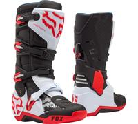 FOX Motion Botas de motocross, blanco/negro/rojo, Talla 6