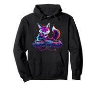 Fox Music DJ Colorido Tocadiscos DJ Fox Techno House Music Sudadera con Capucha