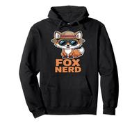 Fox Nerd Cartoon Explorer con binoculares Sombrero Sudadera con Capucha