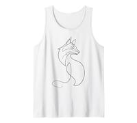 Fox One Line Art Drawing Dibujo Zorros Camiseta sin Mangas