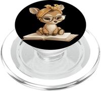 Fox Open Book Reading Animal Lover Gráfico Retrato Redondo PopSockets PopGrip para MagSafe