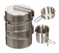 FOX Outdoor Set De Cocina Camping Acero Inoxidable Cazuela Sartén 16 Cm Gris