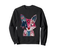 Fox Patchwork Winter Christmas Joy Sudadera