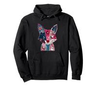 Fox Patchwork Winter Christmas Joy Sudadera con Capucha