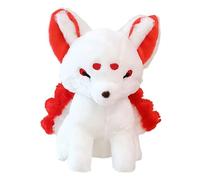 Fox Plush Toy, Lindo Nine-Tailed Cartoon Animal Doll, Soft Exquisite Stuffed Fox Plush, Ideal para Comfortable Cuddling, Navidad, Valentine's, Easter, Birthday Presents Kids Adults, 38 cm Red Blue