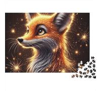 Fox Puzzle 1000 Piezas Fuego Fox Cartón Grueso para Toda La Familia Noche Familiar para Relajarse Oferta Mejor Regalo 52x38cm/1000pcs