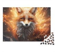 Fox Puzzle 1000 Piezas Fuego Fox Cartón Reciclado para Toda La Familia Regalo Navidad para Decorar Mejor Regalo Oferta 52x38cm/1000pcs