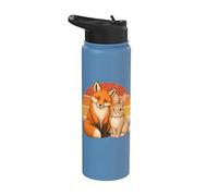Fox Rabbit Best Friends Animal Friendship Stainless Steel Insulated Water Bottle