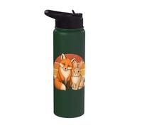 Fox Rabbit Best Friends Animal Friendship Stainless Steel Insulated Water Bottle