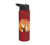 Fox Rabbit Best Friends Animal Friendship Stainless Steel Insulated Water Bottle