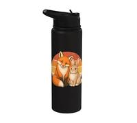 Fox Rabbit Best Friends Animal Friendship Stainless Steel Insulated Water Bottle