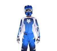 FOX 180 Shield Maillot de motocross, blanco-azul, tamaño M para Hombres
