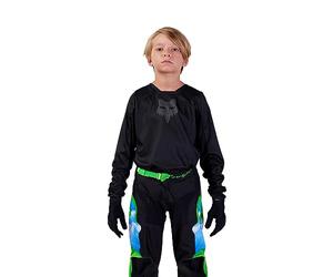 Fox Racing Camiseta técnica 180 Blackout Juvenil, Negro, YL