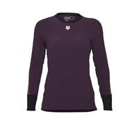 Fox Racing Camiseta térmica de Ciclismo de Manga Larga para Mujer, diseño de Zorro, Color Morado Oscuro, Talla S