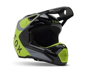 FOX Racing Casco Unisex Youth Fox Junior V1 Lean Grey/Yellow YS Helmet