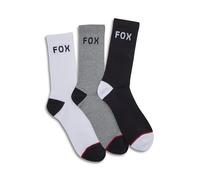 Fox Racing Fox Crew Sock - 3 Pack, Calcetines Clásicos con Amortiguación y Soporte para el Arco, Comodidad Todo el Día, Multicolor, Talla: L