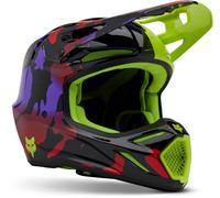Fox Racing Fox V3 Throttle Yellow M Helmet Casco, Unisex, Amarillo Fluorescente, Medium